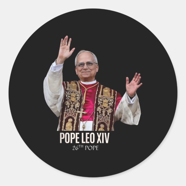 God Bless Pope Leo Xiv 26th Pope  Classic Round Sticker (Front)