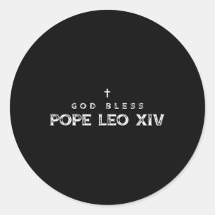 God Bless Pope Leo Xiv Cardinal Robert Francis Pre Classic Round Sticker