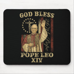 God Bless Pope Leo Xiv Cardinal Robert Prevost Mouse Mat