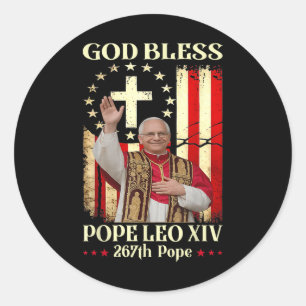 God Bless Pope Leo Xiv  Classic Round Sticker