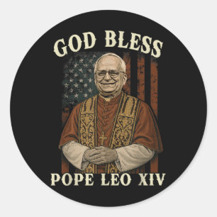 God Bless Pope Leo Xiv Habemus Papam Catholic Chur Classic Round Sticker