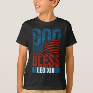 God Bless Pope Leo Xiv Patriotic Usa Flag T-Shirt
