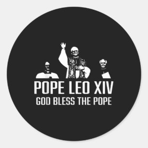 God Bless Pope Leo Xiv Portrait Classic Round Sticker