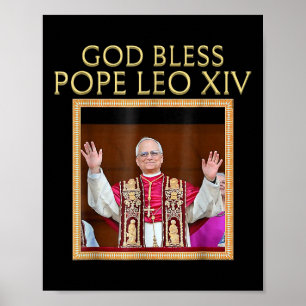 God Bless Pope Leo Xiv Portrait Poster