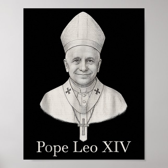 God Bless Pope Leo Xiv Portrait  Poster (Front)