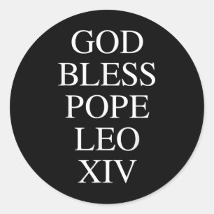 God Bless Pope Leo Xiv Religious Catholic Church C Classic Round Sticker