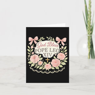 God Bless Pope Leo Xiv Retro Floral Catholics  Card