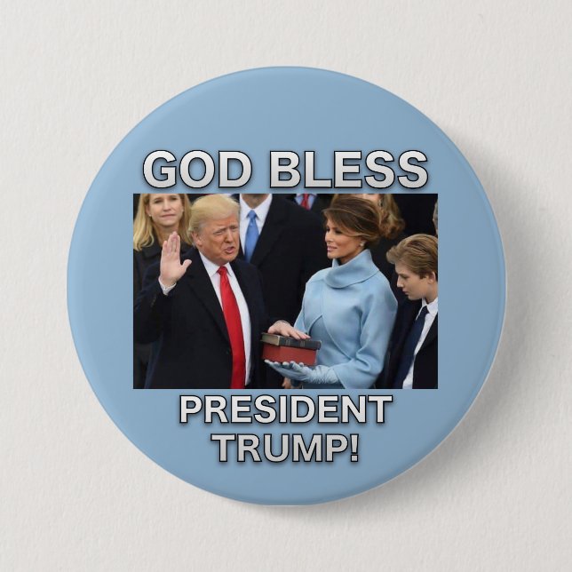 God Bless President Trump Button (Front)