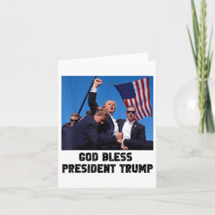 God Bless President Trump, Donald Trump 2024 _1  Card