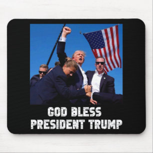 God Bless President Trump For Trump Support Fan Mouse Mat