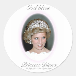 God Bless Princess Diana Classic Round Sticker