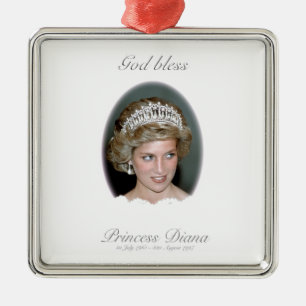 God Bless Princess Diana Metal Tree Decoration