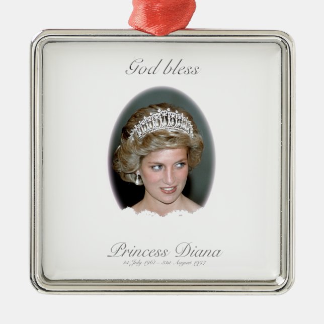 God Bless Princess Diana Metal Tree Decoration (Front)