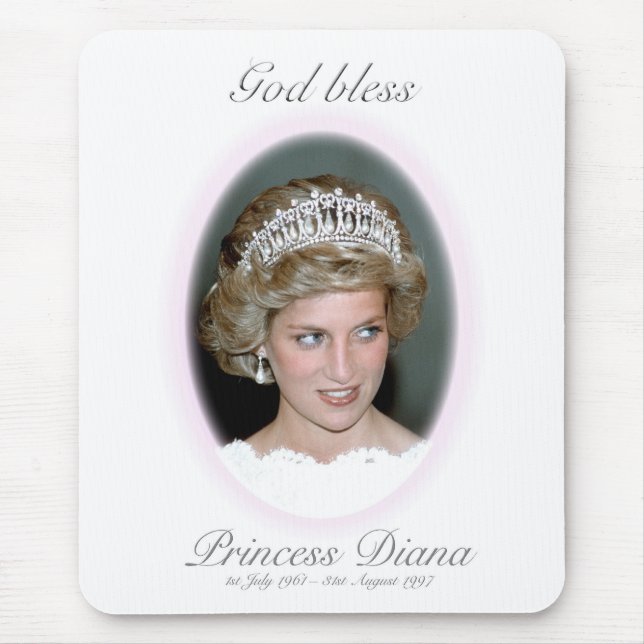 God Bless Princess Diana Mouse Mat (Front)