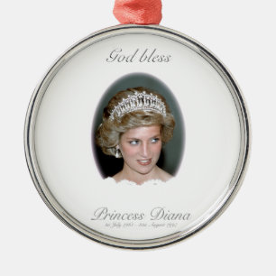 God Bless Princess Diana - Remembrance Metal Tree Decoration