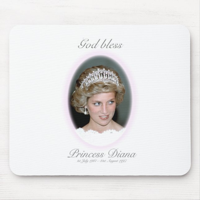 God Bless Princess Diana - Remembrance Mouse Mat (Front)