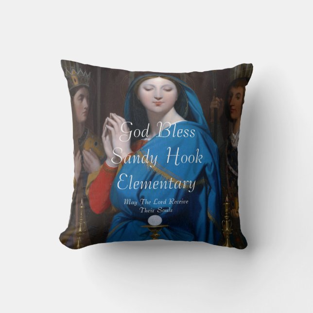GOD BLESS SANDY HOOK ELEMENTARY MAY THE LORD .... CUSHION (Front)