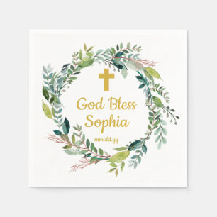 God Bless Son Daughter Baptism Communion Party Napkin
