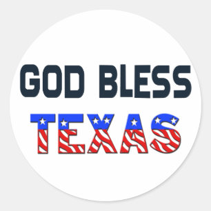 God Bless Texas Classic Round Sticker