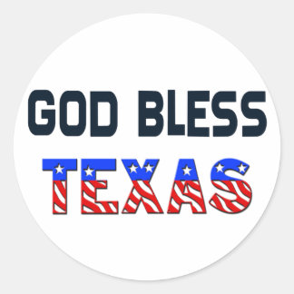 God Bless Texas Classic Round Sticker