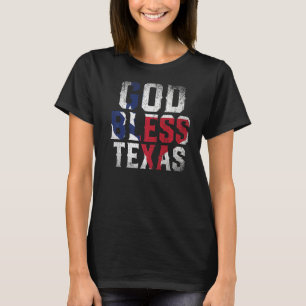 God Bless Texas Flag Patriotic Proud Texan Us Stat T-Shirt