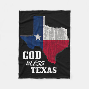 God Bless Texas Flag Texas Independence Day Blue R Fleece Blanket