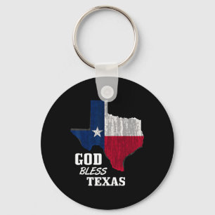 God Bless Texas Flag Texas Independence Day Blue R Key Ring