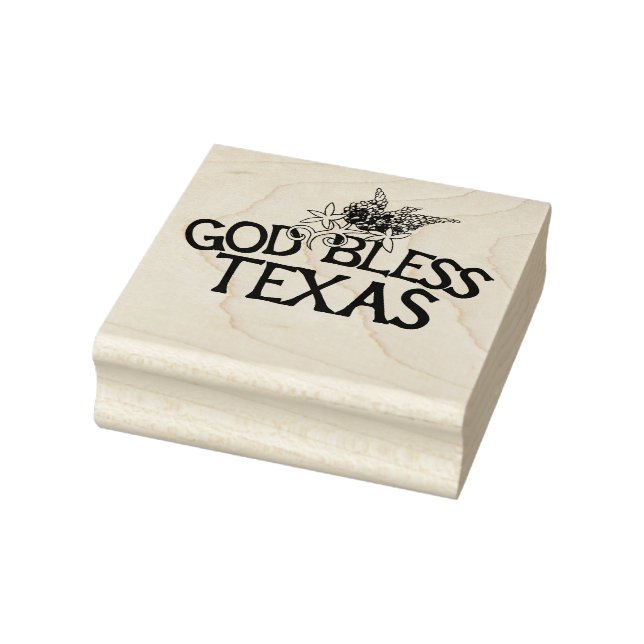 God Bless Texas "Proud Texan" Texas Bluebonnets Rubber Stamp (Stamp)