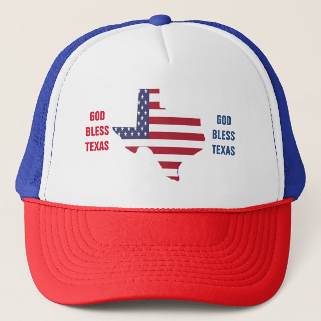 GOD BLESS TEXAS TRUCKER HAT (Front)