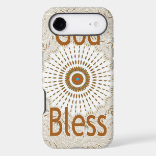 "God Bless"   Text Traditional African Motif Desig
