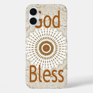 "God Bless"   Text Traditional African Motif Desig iPhone 16 Plus Case