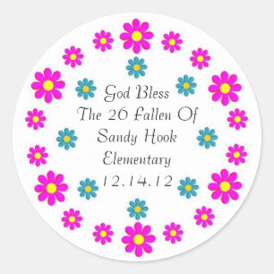 GOD BLESS THE 26 FALLEN... CLASSIC ROUND STICKER