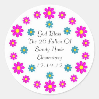 GOD BLESS THE 26 FALLEN... CLASSIC ROUND STICKER