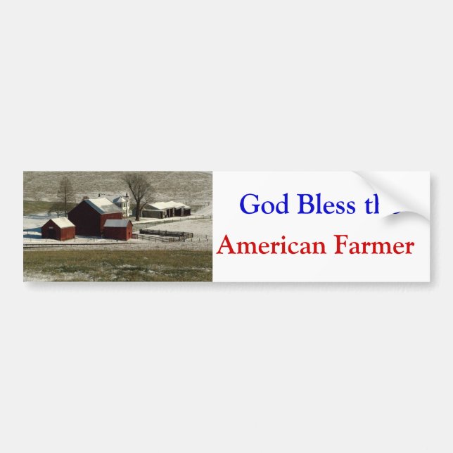 God Bless the  American Farmer bumper sticker (Front)