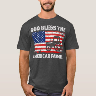 God Bless The American Farmer USA Flag Patriotic F T-Shirt