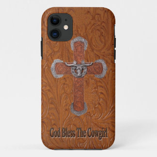 God Bless The Cowgirl Leather IPhone 5 Case
