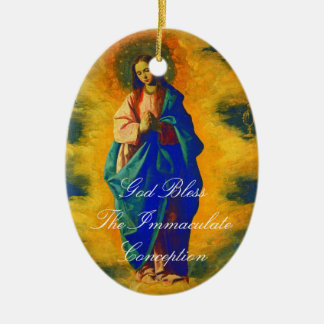 GOD BLESS THE IMMACULATE CONCEPTION CERAMIC TREE DECORATION
