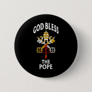 God Bless The Pope Vatican Crest Catholic Prayer B 6 Cm Round Badge