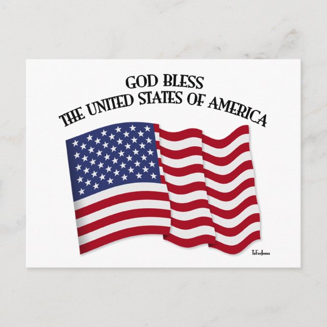 GOD BLESS THE UNITED STATES OF AMERICA US flag Postcard (Front)