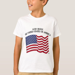 GOD BLESS THE UNITED STATES OF AMERICA US flag T-Shirt