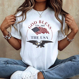 God Bless the USA – 1776–2026 Patriotic Eagle T-Shirt