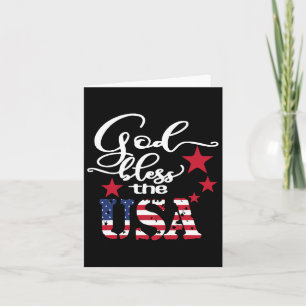 God Bless The Usa 4th Of July Patriotic Us Flag Card