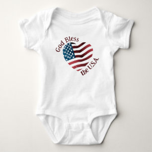 God Bless the USA America Baby Jersey Bodysuit