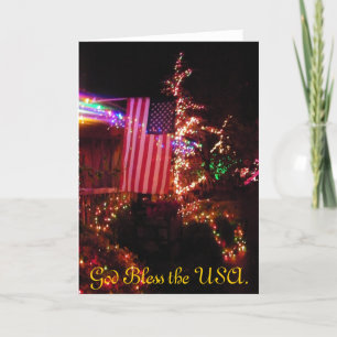 God Bless the USA Christmas Card