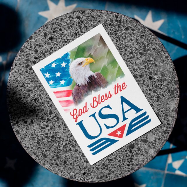 God Bless the USA Happy 4th of July With Eagle and Holiday Card (Creator Uploaded)
