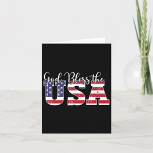 God Bless The Usa Us Flag Patriotic 4th Of July Am Card
