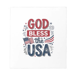 God Bless the USA Vintage Patriotic Faith Shirt De Notepad