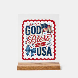 God Bless The USA Vintage Patriotic Shirt Design_1 Acrylic Sign