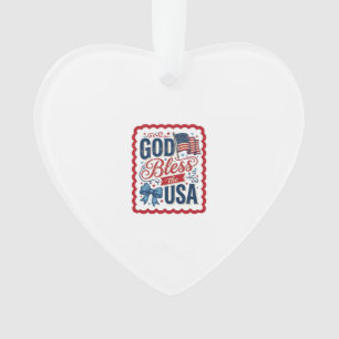 God Bless The USA Vintage Patriotic Shirt Design_1 Ornament