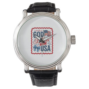 God Bless The USA Vintage Patriotic Shirt Design_1 Watch